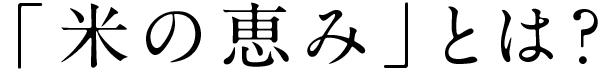 「米の恵み」とは?
